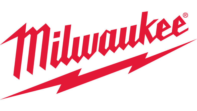 Red Milwaukee logo on transparent background