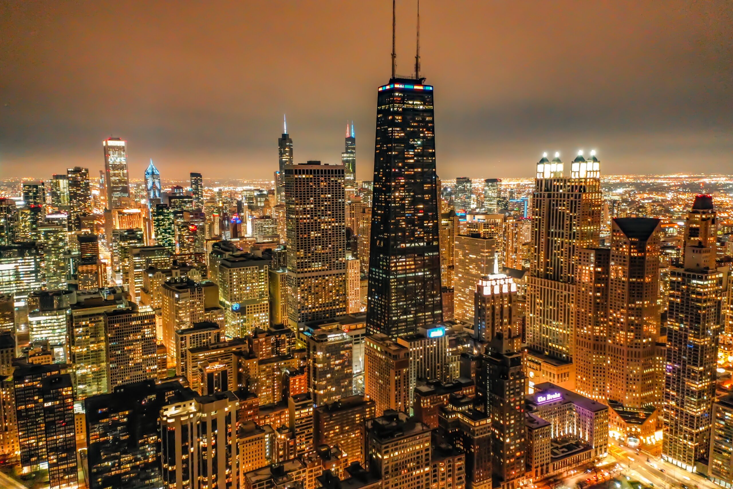 The Willis Tower, hailing 1,451 feet, dominates the Chicago Skyline