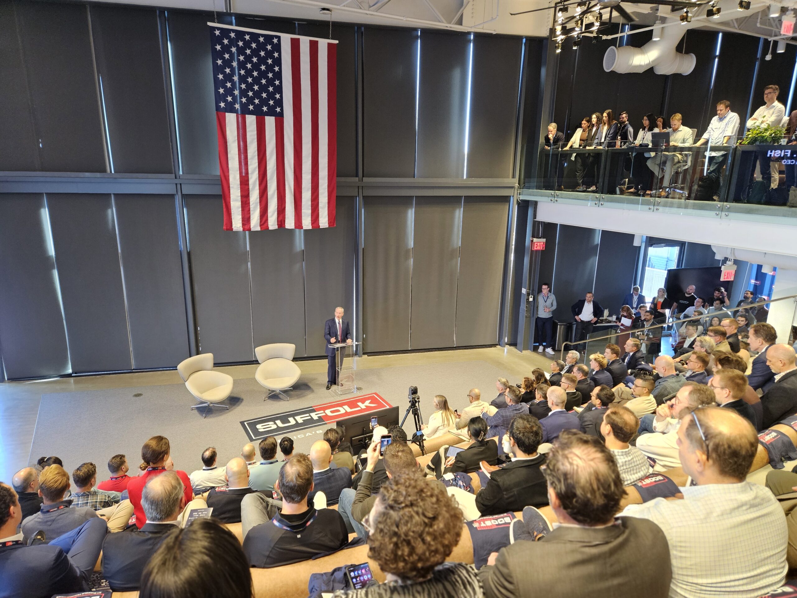 John Fish, chairman & CEO of Suffolk, kicks-off the Suffolk BOOST Demo Day.