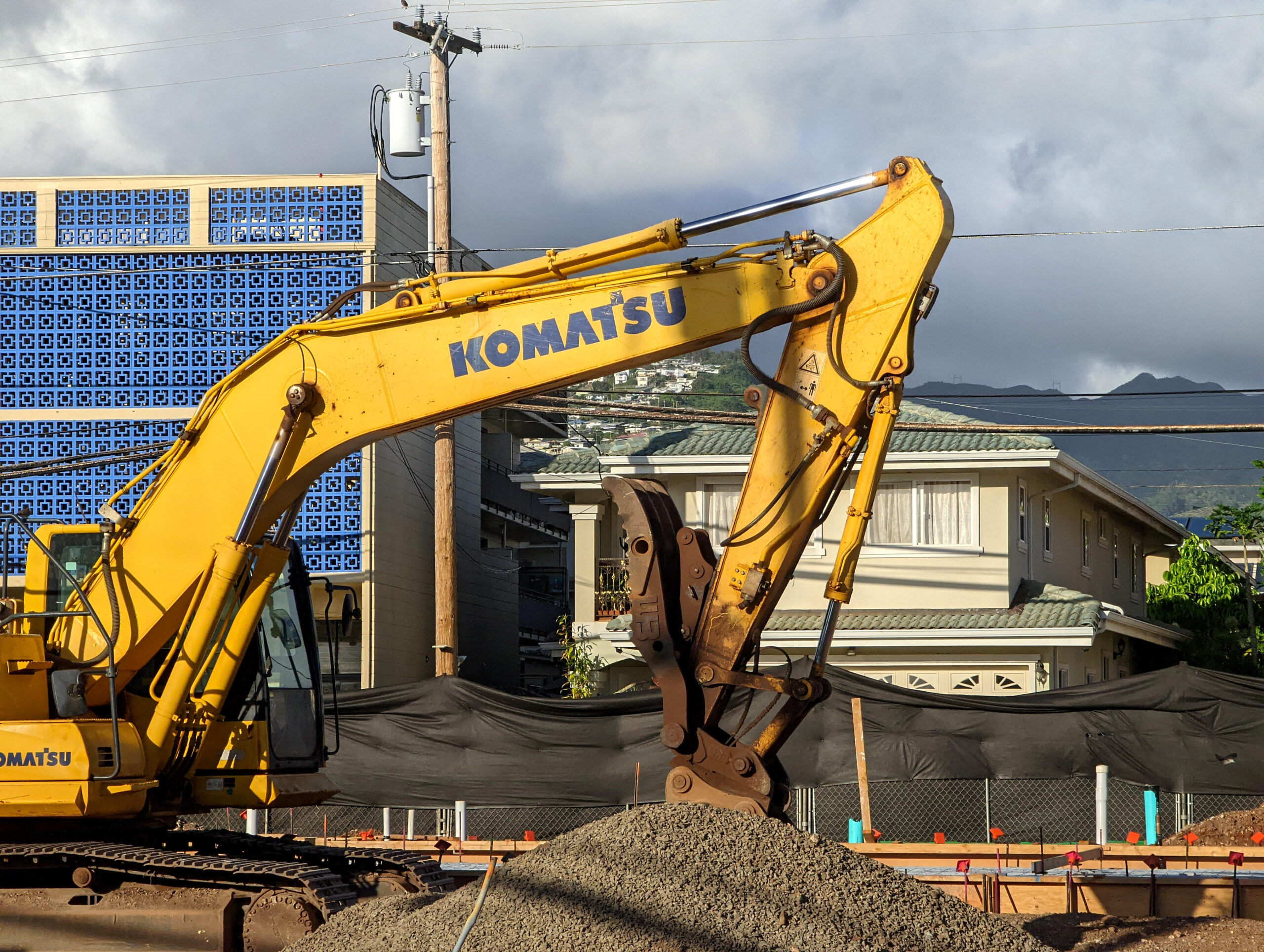 Komatsu construction equipment on jobsite