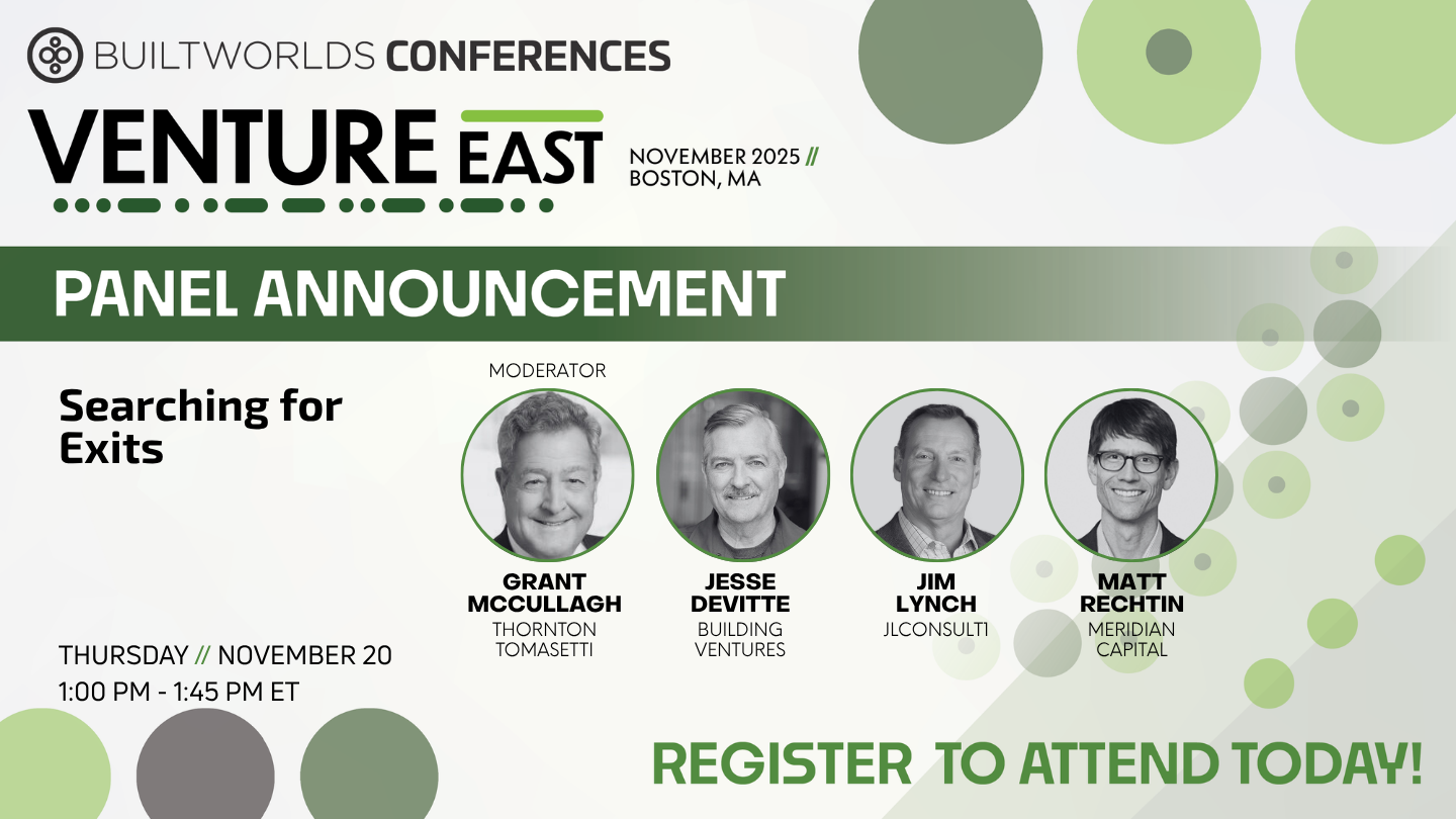 Searching for exists graphic for BuiltWorlds' 2025 Venture East conference