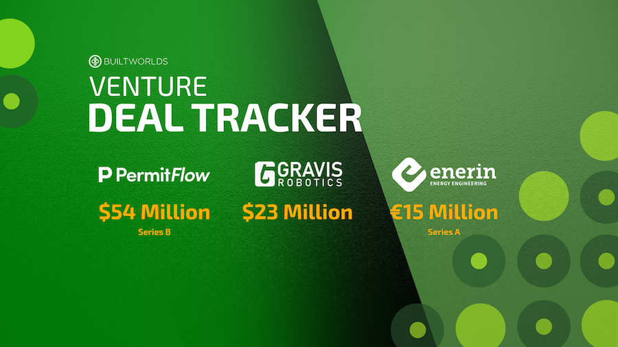 BuiltWorlds venture deal tracker including deals from permitflow, gravis robotics and Enerin