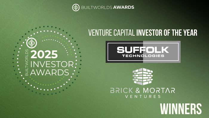 Venture capital investor of the year winner for builtworlds