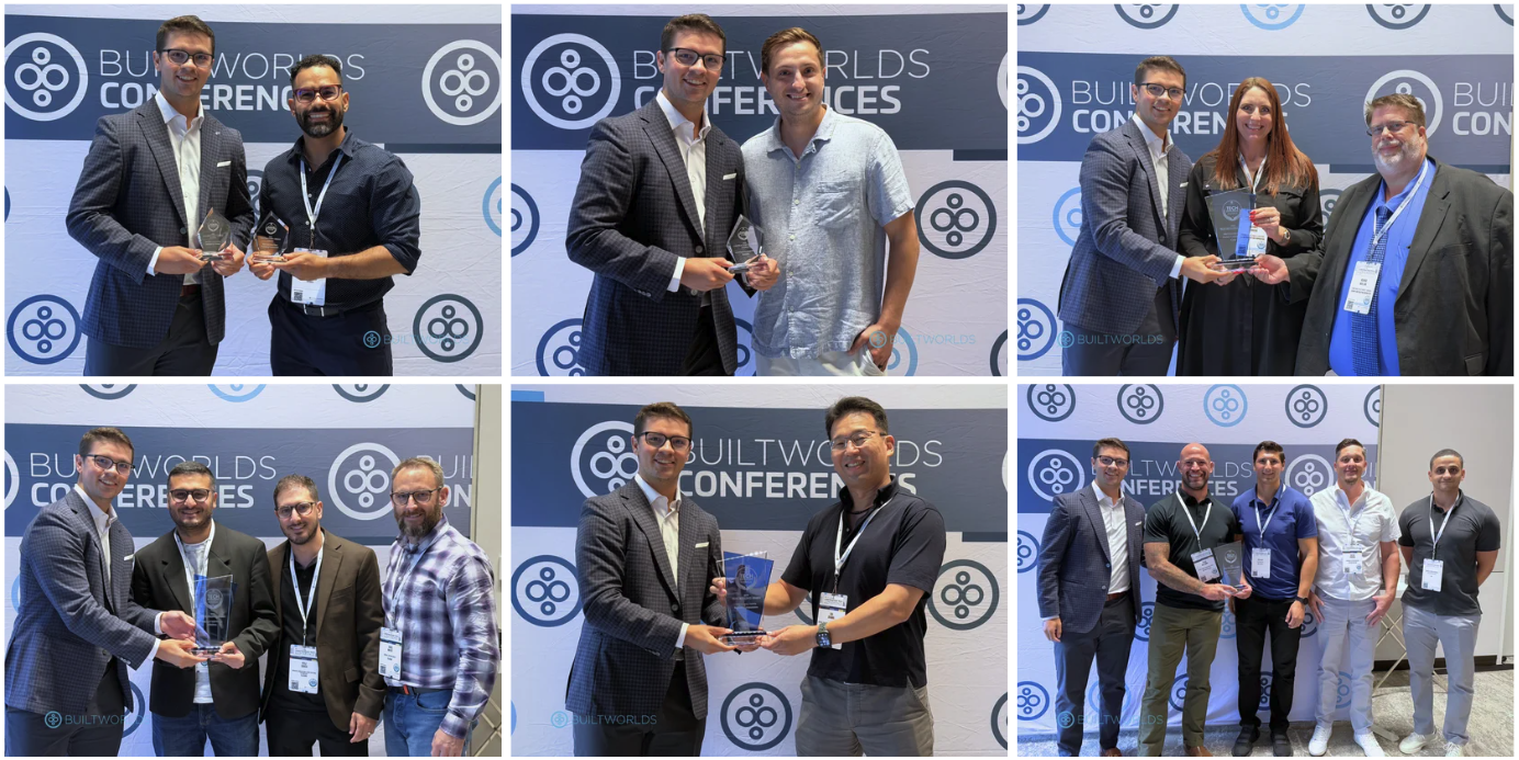 AEC/Construction professionals being presented with their contractor's choice and tech excellence awards by BuiltWorlds