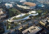 Space sneaker? MAD's proposed L.A. design would put the museum in Exposition Park, near the L.A. Memorial Coliseum.